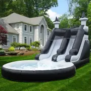 6.4M/7.3M/8M Giant Inflatable Double Water Slide &1100W Blower For Kids Party