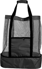 [PerGar] Beach Tote Bag, Mesh Beach Bag, Women Sandproof Mesh Beach Bag, Large Beach Tote Sandproof, Beach Bag Cooler Bags, Outdoor Heat Preservation Bag for Beach Travel Picnic
