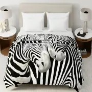 Renee Taylor Zebra Printed Mink Blanket