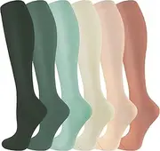 [cerpite] Compression Socks for Women & Men Circulation 6 Pairs Compression Socks 20-30 mmhg Best for Running,Nurse,Travel