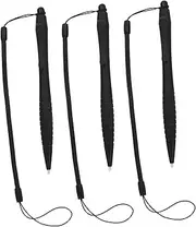 TEHAUX 3Pcs High Sensitivity Replacement Stylus Pens with Loss Spring Lanyard for Touchscreen Devices for Drawing Writing Tablets and Smartphones Black