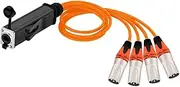 ROBAUN 4 Channel 3 Pin Audio Network XLR Cable for Stage Sound Lighting and Recording Studio Male and Female XLR to RJ45 Ethercon DMX(D1001YJ-M-Orange,2m)