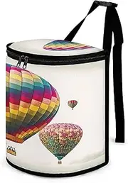 BFGWK Car Trash Can with Lid Car Trash Bag Leak-Proof Color Hot Air Balloon Printing Car Trash Bin Suitable for Cars Rvs Trucks