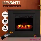 Devanti Electric Fireplace Mantel Portable Wood Heater 3D Flame Effect 2000W