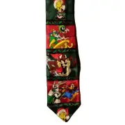 Keith Daniel's Silk Tie Looney Tunes Christmas Bugs Tweety Taz Marvin NWT