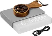 Coffee Scale | Precision Digital Scale 0.1g with Timer | Weighing Tool | USB Rechargeable Kitchen Scale | Auto-Tare Function | Compact Design for Home, Café, Study
