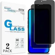 KATIN 2 Pack Privacy Screen Protector for iPhone 13 / iPhone 13 Pro/iPhone 14 (6.1-Inch) Anti Spy Tempered Glass Film Anti-Scratch Case Friendly