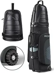 Golf Travel Bags for Airlines with Wheels, Hard Case Top and 1680D Heavy Duty Oxford Protect Golf Clubs, Lightweight and Easy to Maneuver, Black and Gray