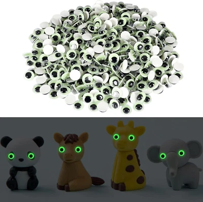 500Pcs Googly Wiggle Eyes Self Adhesive, Glowing in Dark Wiggle Eyes for Craft L