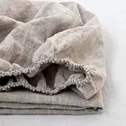 100 Linen Fitted Sheet Stone Washed Solid Color 1Piece 14inch Deep Pocket Matt
