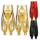Girls Kids Hip Hop Jazz Dance Pants Shiny Harem Chain Metallic Gym Sports