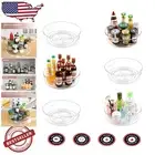 Versatile 6-Pack Lazy Susan Spice and Storage Organizer - Clear 360° Turntable