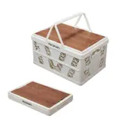 White 44x31.5x24.5CM Collapsible Shopping Basket 35L Reusable Plastic Grocery Shopping Baskets 50KG Small Foldable Storage Crates with Handles