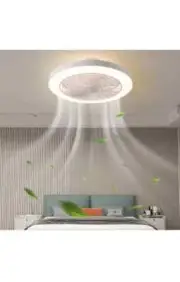 19.7" Low Profile Ceiling Fan with Night Lights Modes - Whit Remote And App
