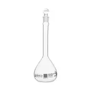 Eisco Labs 100ml Volumetric Flask with Stopper- ASTM, Class A, Single Graduation