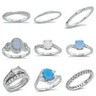 925 Sterling Silver- PRETTY DESIGN ETERNITY, OPAL, SETS, CZ RINGS SIZES 2 to 11