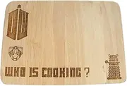 Doctor Who Dalek Tardis Cybermen Gift Wooden Chopping Cutting Cheese Board Wood Kitchen Cooking Baking Dr Present (Premium Hardwood 24x17x1.5 cm)