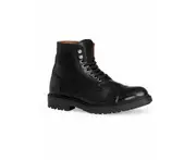 BRUNO MAGLI Mens Black Lug Sole Comfort Costanzo Cap Toe Block Heel Lace-Up Leather Boots Shoes 7.5