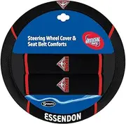Sperling ESSENDON Bombers Official AFL Steering Wheel Cover and Seat Belt Cover Set