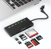 USB C USB 3.0 Multi Card Reader, 7 in 2 USB 3.0 XD Card Reader for CF SD XD MS