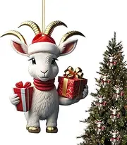 Christmas Goat Decoration | Christmas Decorations Animals Acrylic,Family Christmas Tree Decor for Goat Lovers, Front Door