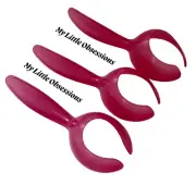 Tupperware Set of 3 Gadgets Egg Scoops Spoon Dippers Lifters Sheer Pink Easter