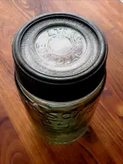 MASONS Patent 1858 ~ ATLAS ZINC / GLASS LID Fruit Jar Pint Reproduction ~ GREEN