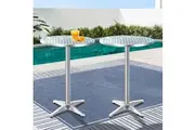 Gardeon Set of 2 Outdoor Bar Table Aluminium Round 70/110CM