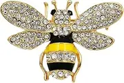 Honey Bee Brooches Pins for Woman Girls,Vintage Elegant Insect Brooch Alloy Zircon Bee Brooch Pin Clothing Accessory Jewelry Gift