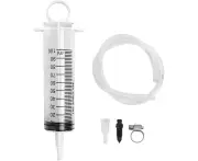 Lwuey Syringe Brake Oil Bleed Kit, 100 ML Brakes System Bleeding Tools Braked Bleeder Fluid Change Disc Braking Mineral Fluid Syringes 50Cm Hose Universal