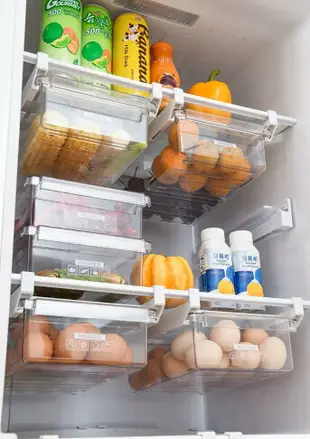 可抽拉式收納神器冰箱隔板層抽屜收納盒雞蛋收納架食品果蔬置物盒