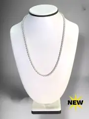 NEW - 4.0mm Rope Chain in Solid .925 Sterling Silver - 22" (TRP053717)