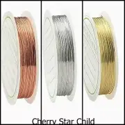 5 metres fine 0.4mm copper wire for jewellery craft yellow rose gold silver T