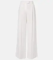 [Brunello Cucinelli] Brunello Cucinelli Monili twill wide-leg pants AU 14 white