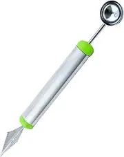 2 in 1 Stainless Steel Dual Purpose Dig Ball Spoons Melon Scoops Ice Cream Scooper Kitchen Gadgets for Making Melon Ball and Fruit Carving