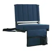 SET OF 2 Portable Stadium Seats, Bleacher Chairs with Cushion, Back Support NAVY