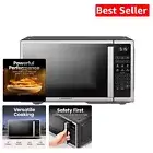900W Digital Stainless Steel Countertop Microwave with Quick Start & Safety Lock