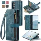Wallet Case for Samsung Galaxy Z Fold4/Fold5/Fold6 Wrist Strap Zip Card Holder