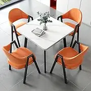 YUGXTH Office Reception Room Club Table, Conference Table with Chairs Set, Negotiation Table and Chair Set, Space-Saving Conference Table, for Office Dining Room Living Room(Orange)