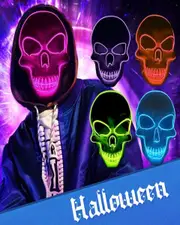 Neon Skeleton LED Costume Mask