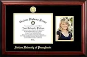 NCAA IUP Crimson Hawks Unisex Indiana Univ PA 11 x 8.5 Inches Gold Embossed Diploma Frame with 5 x 7 Inches Portrait Gold Embossed Diploma Frame with 5 x 7 Inches Portrait Brown One Size