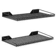 2 Pack Garage Wall Shelf, 23.5" x 12" Wall Mounted Storage Shelves for Black