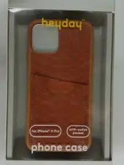 heyday Apple iPhone 11 Pro Case Wallet Pockets - Tan Crocodile Look Faux Leather