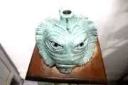 rene hardy creature black lagoon face jug 7''x7''
