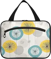 [sanluoli] Dandelion Geometric Abstraction hanging travel tote bags for women with hook, designer portable toiletry kit for travel accessories for women backpacking estuche para maquillaje, Dandelion