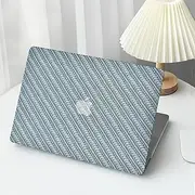 Compatible with MacBook Pro 13 Inch Case M2 2023,2022,2021-2016 A2338 M1 A2251 A2289 A2159 A1989 A1708 A1706,Classic Woven Leather Plastic Hard Shell Case＋Transparent Keyboard Cover, Blue
