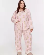 NWT Peter Alexander Bunny Classic Flannel PJ Set [1+] Plus Size Flannelette Pink