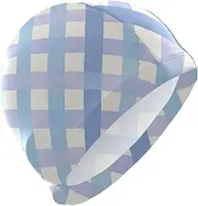 Lovely Blue Plaid swim adult for ladies Short Hair waterproof swim for women Hair Protection and Drag Reduction gorro para piscina mujer