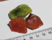 3pc Rare Mexican Green / Red Rough Opal Lapidary Rough 40g