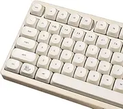 SUEHIODHY MOA Profile Cute Dog Keycaps, 124 Keys PBT Keycaps Set, Minimalist White Keyboard Caps, Custom Dye Sublimation Key Caps for 61/64/68/84/87/100/104/108 Cherry MX Mechanical Keyboards